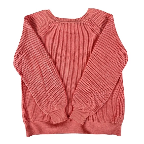 Tommy Bahama Womens Coral Pink Ribbed Breezy Palm Tree Sweater Small Coastal - Picture 2 of 8